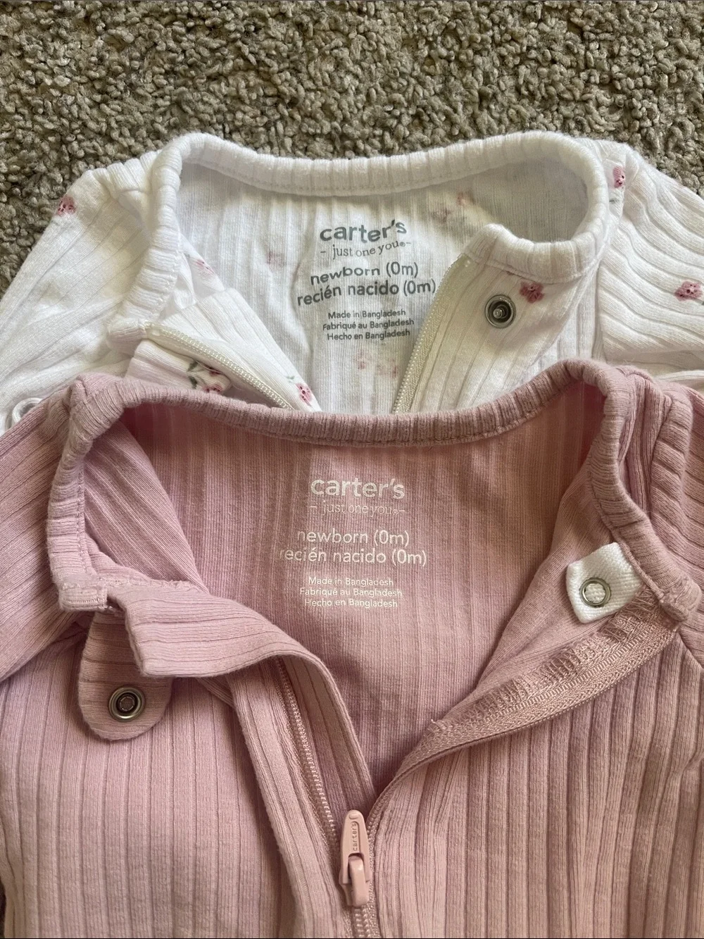 Ribbed Newborn Footed Sleeper Set